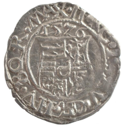 1576K-B Denár Ag 'Miksa' (0,49g) T:1-,2 patina Hungary 1576K-B Denar Ag 'Maximilian' (0,49g) C:AU,XF patina Huszár: 993.,Unger II.: 767.a
