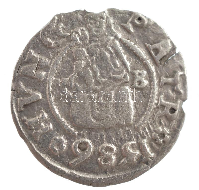 1586K-B Denár Ag 'Rudolf' (0,42g) T:1-,2 kis kitörés Hungary 1586K-B Denar Ag 'Rudolf' (0,42g) C:AU,XF small crack Huszár: 1059.,Unger II.: 811.a - Image 2
