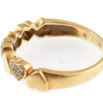 Arany (Au/18k) szíves gyűrű, brillekkel (18db) ékítve (cca. 0,07ct összesen) Jelzett, m: 53,5. bruttó: 3,64g - Image 2