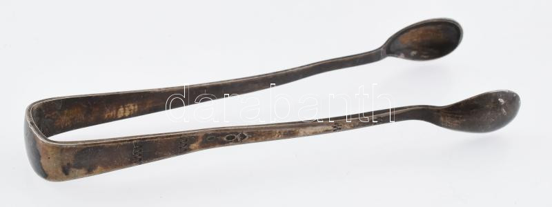 Ezüst (Ag) cukorcsipesz, jelzett, 12,5cm, nettó: 29,72g