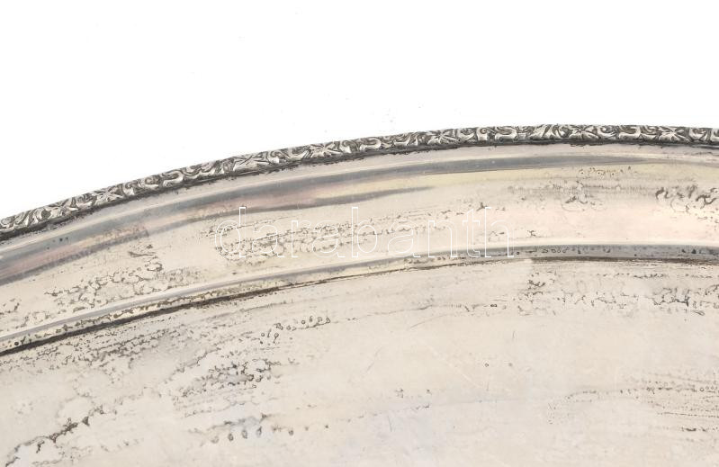 Ezüst (Ag) tálca, jelzett, 42x22cm nettó: 414g - Image 3