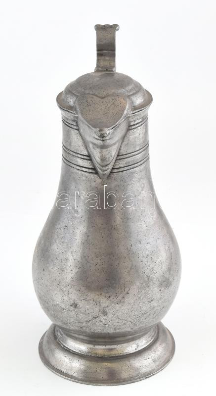 Antik ón kiöntő, jelzett, korának megfelelő állapotban, m: 32 cm - Image 2