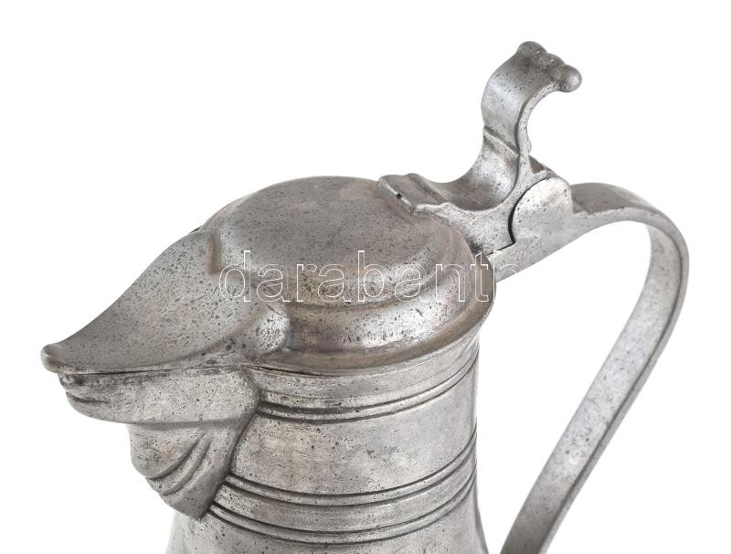 Antik ón kiöntő, jelzett, korának megfelelő állapotban, m: 32 cm - Image 3