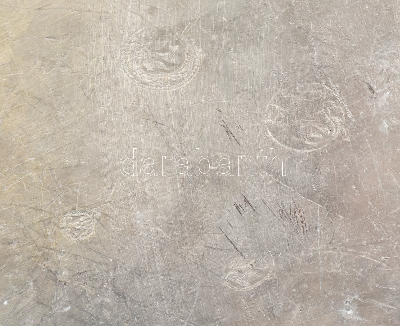 Antik ón tál, Vésett: (1759 KF) jelzett, korának megfelelő állapotban, d: 32,5 cm - Image 3