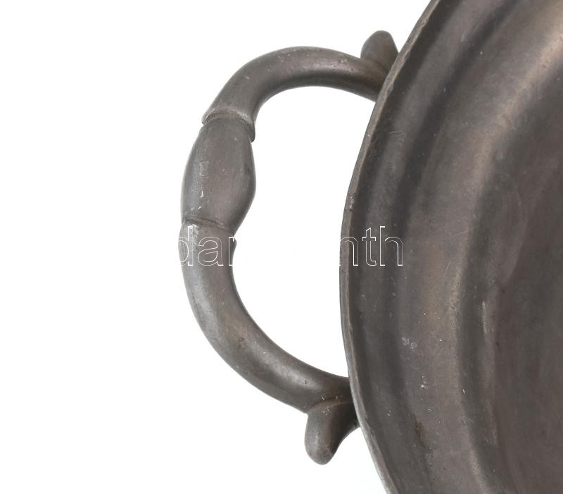 Antik ón tál, jelzett, korának megfelelő állapotban, d: 35 cm - Image 3