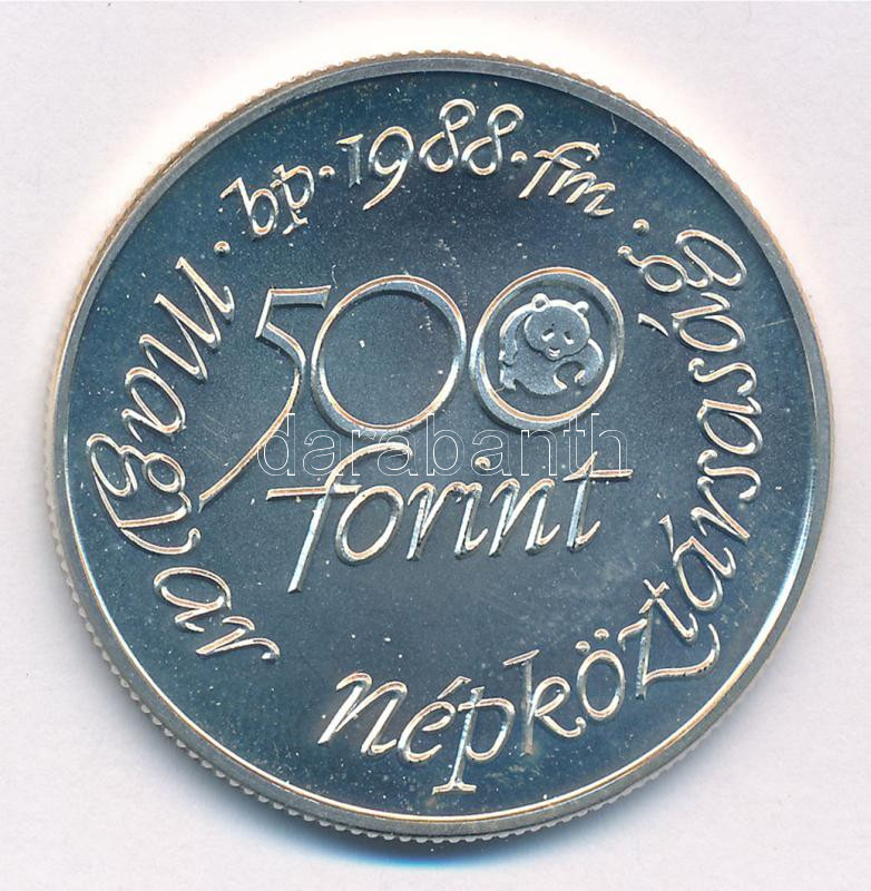 1988. 500Ft Ag 'Világ vadvédelmi alap' T:BU Adamo EM100 - Image 2