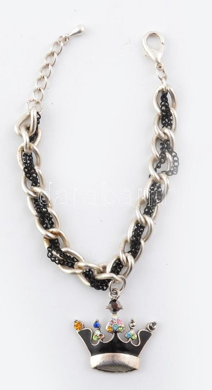 Retró koronás karlánc, h: 18-21 cm