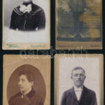 cca 1880-1910 össz. 10 db vizitkártya méretű portré, egy kivételével mind klf. magyarország műteremből: B. Paul Temesvar, Keglovich E. Szeged, Sáray Albert Kunszentmárton, Kurzweil Frigyes Bp. és Balatonfüred, Frida Bp., stb. részben - Image 2
