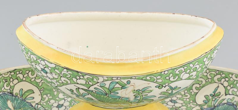Angol szószos tál, jelzett, kopásokkal, fajansz, m: 17 cm - Image 3