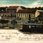 1904 Békéscsaba, Békés-Csaba; Kossuth tér, motor, városi vasút. Corvina könyvnyomda kiadása (EB)