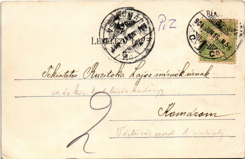 1904 Békéscsaba, Békés-Csaba; Kossuth tér, motor, városi vasút. Corvina könyvnyomda kiadása (EB) - Image 2