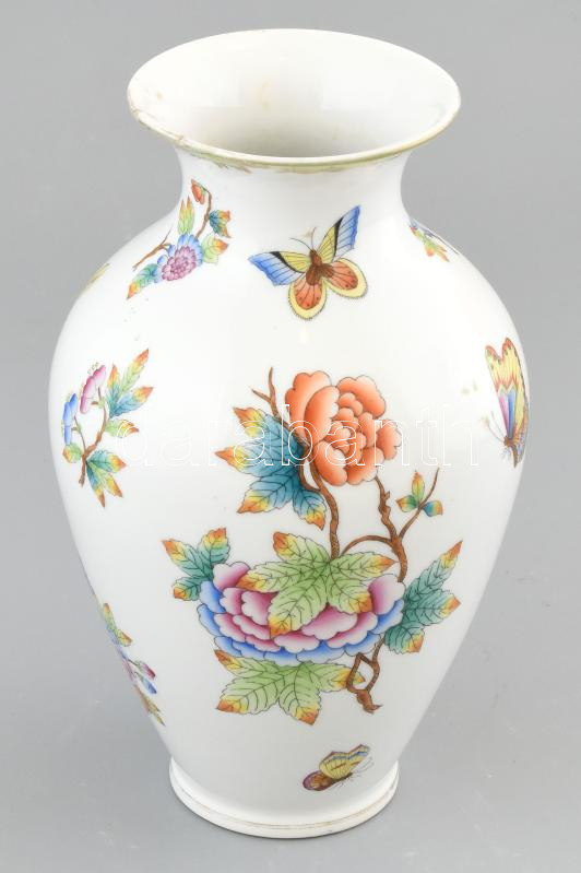 Herendi Viktória mintás váza, jelzet, ragasztott, m: 23,5 cm - Image 3