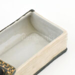Tündéres bonbonier, porcelán, tetején bronz figura, jelzett, antikolt, m: 16 cm - Image 3