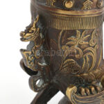 Olvashatatlan kínai jelzéssel: Madaras bőség szaru, bronz, XX. sz első fele, kis kopásokkal, m: 16,5 cm - Image 4