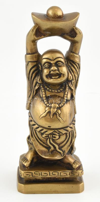 Jelzés nélkül: Szerencse hozó Buddha. Bronz, m: 16,5 cm