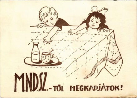 MNDSZ-től megkapjátok! A Magyar Nők Demokratikus Szövetsége, kommunista propaganda / Hungarian communist propaganda postcard (EB)