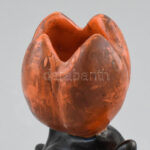 Komlós: Tulipános gyertyatartó. Kerámia, jelzett, kopásokkal, m: 13 cm - Image 2