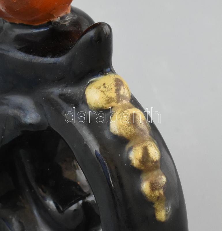 Komlós: Tulipános gyertyatartó. Kerámia, jelzett, kopásokkal, m: 13 cm - Image 3