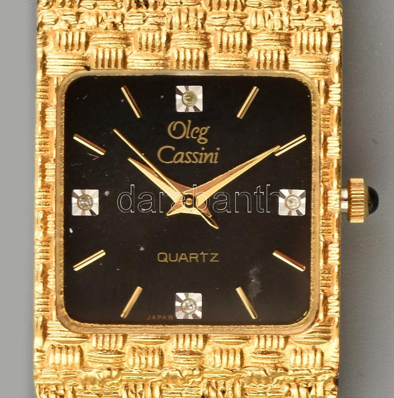 Oleg Cassini quartz karóra, aranyozott, működik, d: 25mm