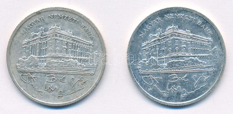 1992. 200Ft Ag 'MNB' (2x) T:1-,2 Adamo F13