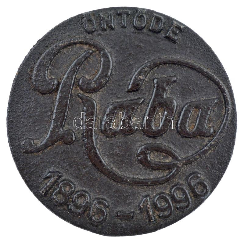 1996. 'Rába Öntöde 1896-1996' egyoldalas öntött Fe emlékérem (96mm) T:1-