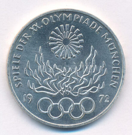 Német Szövetségi Köztársaság 1972G 10M Ag 'Nyári Olimpiai Játékok München / Olimpiai Láng' T:1- FRG 1972G 10 Mark Ag 'Olympic Games Munich / Olympic Flame' C:AU Krause KM#135