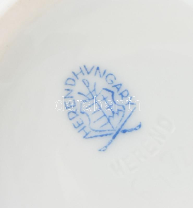 Herendi rózsás bonbonier, rózsákon minimális lepattanás, jelzett, m: 13 cm - Image 3