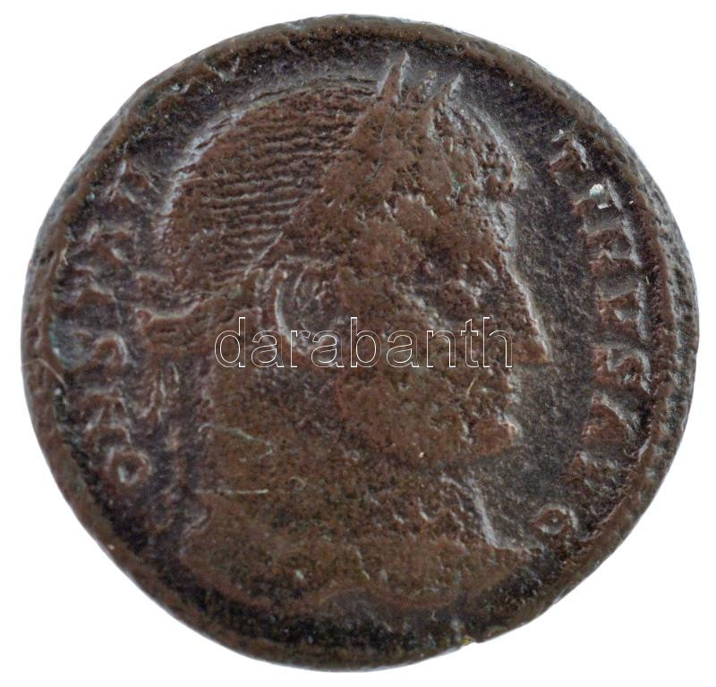Római Birodalom / Siscia / I. Constantinus 328-329. AE Follis Br (2,83g) T:2- Roman Empire / Siscia / Constantine I 328-329. AE Follis Br 'CONSTAN-TINVS AVG / PROVIDENTIAE AVGG - ASIS double crescent' (2,83g) C:VF RIC VII 214