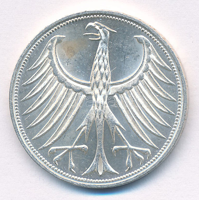 Német Szövetségi Köztársaság 1974F 5M Ag T:1-,2 GFR 1974F 5 Mark Ag C:AU,XF Krause KM# 112.1 - Image 2