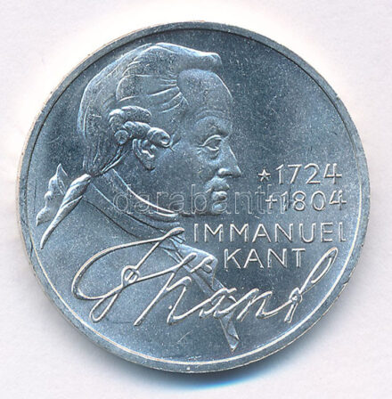 Német Szövetségi Köztársaság 1974D 5M Ag 'Immanuel Kant születésének 250. évfordulója' T:1,1- Federal Republic Germany 1974D 5 Mark Ag '250th Anniversary - Birth of Immanuel Kant' C:UNC,AU Krause KM#139