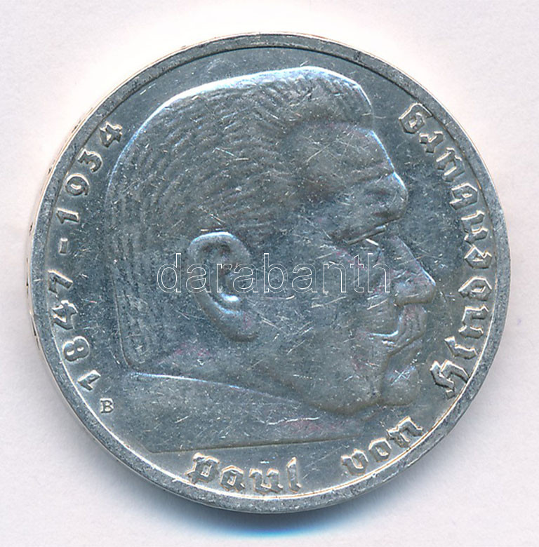 Német Harmadik Birodalom 1939B 5M Ag T:1- German Third Reich 1939B 5 Mark Ag C:AU Krause KM#94