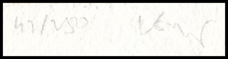 König (Kőnig) Róbert (1951-2014): Ló (cím nélkül). Computer print, merített, papír, jelzett, számozott (42/250). 11x7,5 cm - Image 2