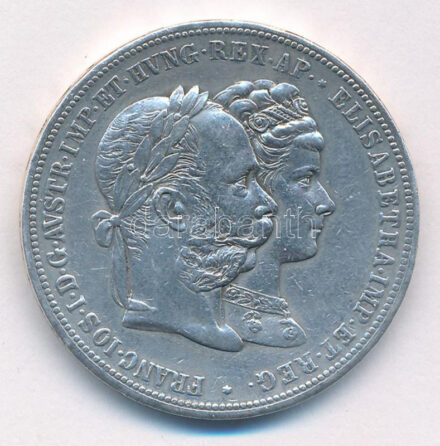 Ausztria 1879. 2G Ag 'I. Ferenc József és Erzsébet királynő / Ezüstlakodalom' Bécs T:2 Austria 1879. 2 Gulden Ag 'Franz Joseph and Elisabeth / Silver Jubilee' Vienna C:XF Krause X#M5