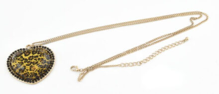 Retró szíves nyaklánc, h: 82-89cm