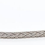 Ezüst (Ag) fonott széles karkötő, jelzett, h: 17,5 cm, nettó: 15,9 g