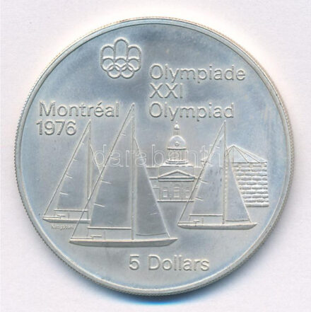 Kanada 1973. 5$ Ag 'Montreali olimpia - 'Kingston' vitorlás' T:BU Canada 1973. 5 Dollars Ag 'Montreal Olympic Games - Sailboat 'Kingston'' C:BU Krause KM#84