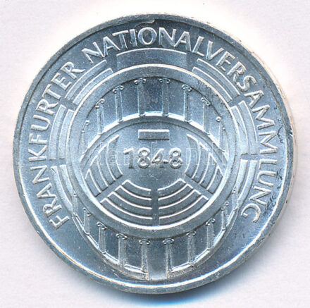 Német Szövetségi Köztársaság 1973G 5M Ag 'A Frankfurti Parlament 125. évfordulója' T:1 Federal Republic Germany 1973G 5 Mark Ag '125th Anniversary - Frankfurt Parliament' C:UNC Krause KM#137