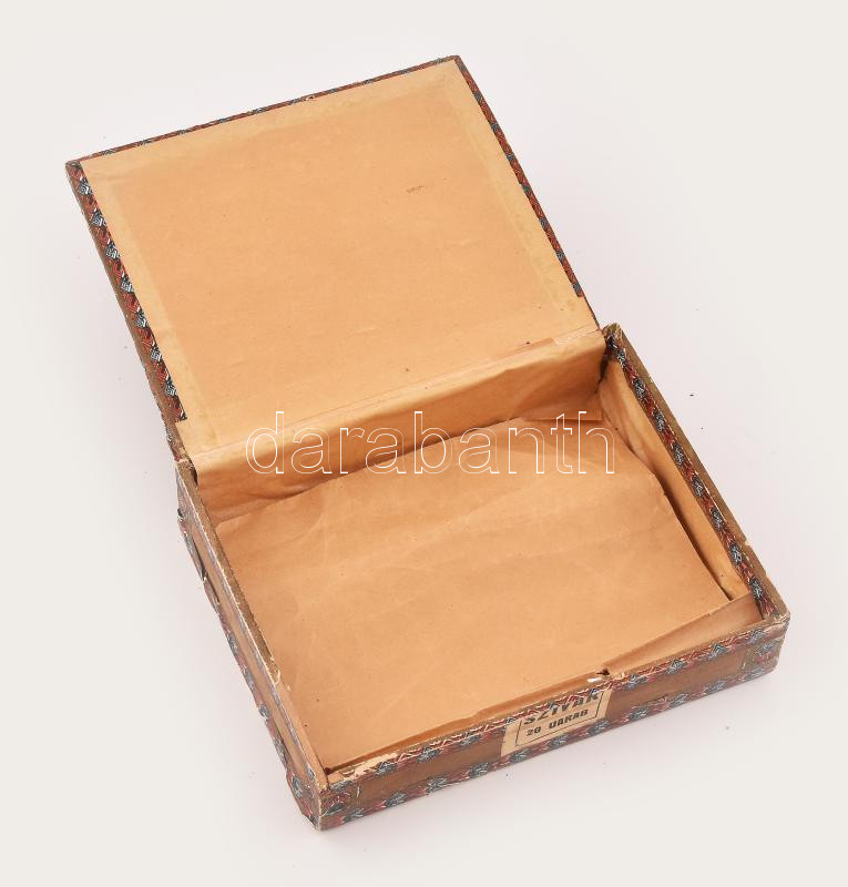 cca 1946 Dózsa szivar fadoboz, Magyar Dohányjövedék, 14x11x3 cm - Image 2