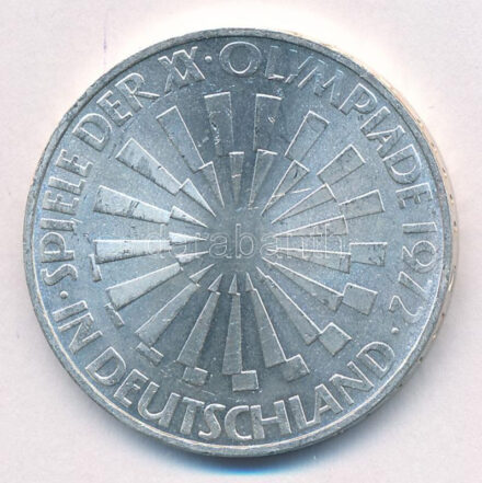 Német Szövetségi Köztársaság 1972D 10M Ag 'Müncheni Olimpia - Spirál' T:1-,2 karc FRG 1972D 10 Mark Ag 'Münich Olympics - Spiral' C:AU,XF scratched Krause KM#130