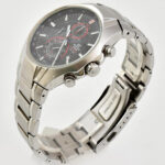 Casio, Edifice Cronograph WR100 jelzésű, kronográfos quartz karóra, működő állapotban, elemmel. A stopper kissé előbb ugrik vissza d: 45 mm - Image 2
