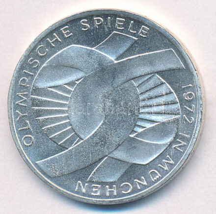 Német Szövetségi Köztársaság 1972G 10M Ag 'Olimpia-München / Csomó' T:1- FRG 1972G 10 Mark Ag 'Olympic Games Munich / Knot' C:AU Krause KM# 131