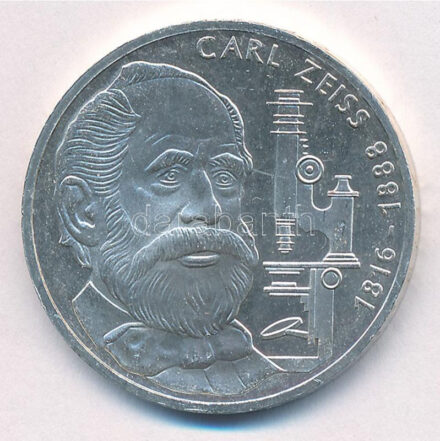 Német Szövetségi Köztársaság 1988F 10M Ag 'Carl Zeiss' T:1- kis ph FRG 1988F 10 Mark Ag 'Carl Zeiss' C:AU small edge error Krause KM#169