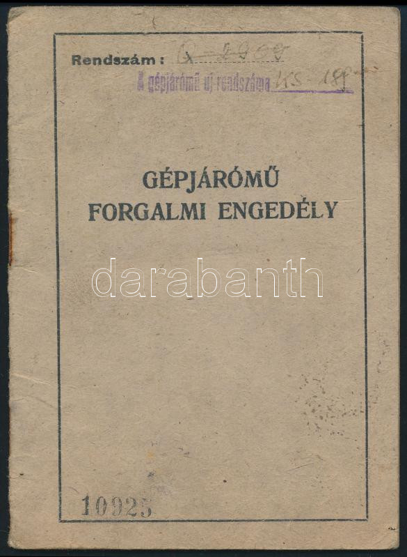 1946-1951 Gépjármű forgalmi engedély - Image 2