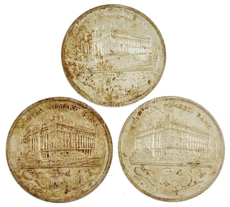 1992. 200Ft Ag 'MNB' (3x) T:1-,2 patina Adamo F13 - Image 2