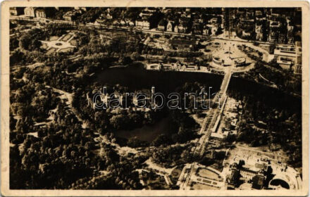 1936 Budapest XIV. Városliget és Vajdahunyad vára. A m. kir. Állami Térképészet légi felvétele, felv. Neogrády S. főea. (EK)