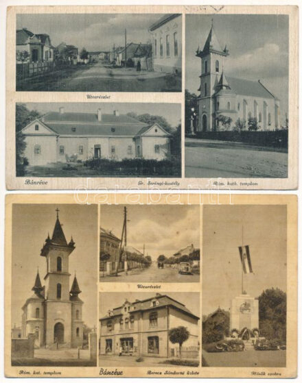 Bánréve - 2 db RÉGI város képeslap / 2 pre-1945 town-view postcards