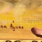 T. Czene Ágnes (1941-): Színes virágok. Olaj, farost. Jelzett. Dekoratív fakeretben. 30x40 cm - Image 2