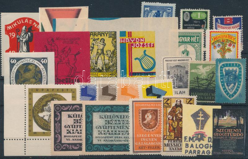 1915-1977 25 db klf. régi magyar levélzáró