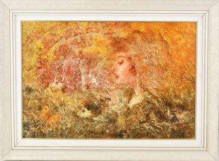 Uzonyi Ferenc (1963-): Őszi virágzás. Olaj, farost, jelzett, fakeretben, 41×60 cm