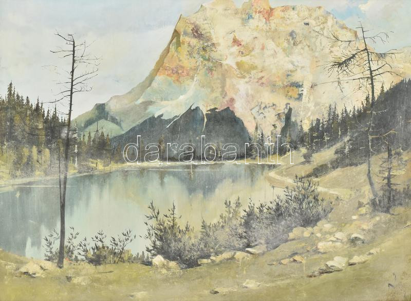 Neogrády Antal (1944-): Tengerszem. Olaj, falemez, jelezve jobbra lent (halványan), fakeretben, 43×59 cm - Image 2